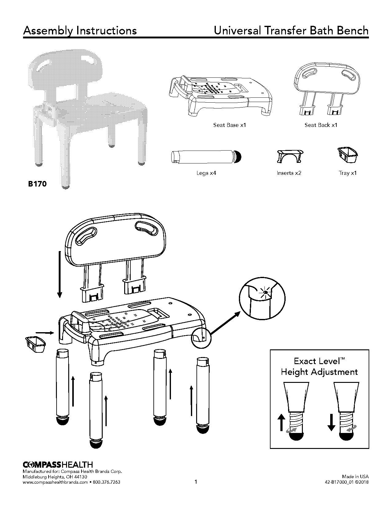 carex transfer bench assembly instructions